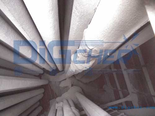 袋體表面灰塵已經結塊糊袋